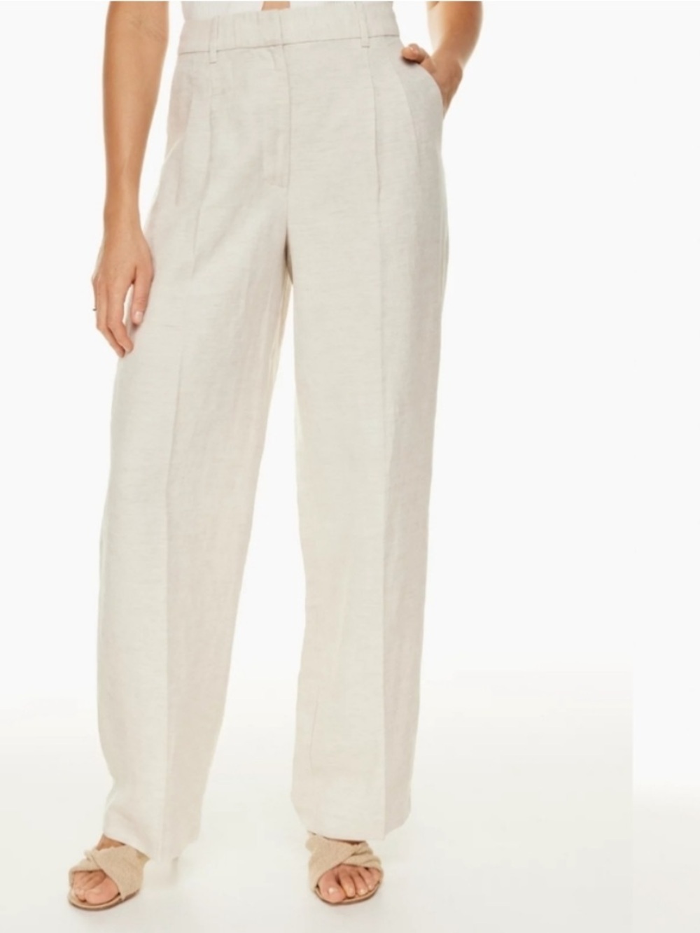 Aritzia The Effortless Pant Linen Natural Ecru